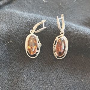 925 Amber earrings